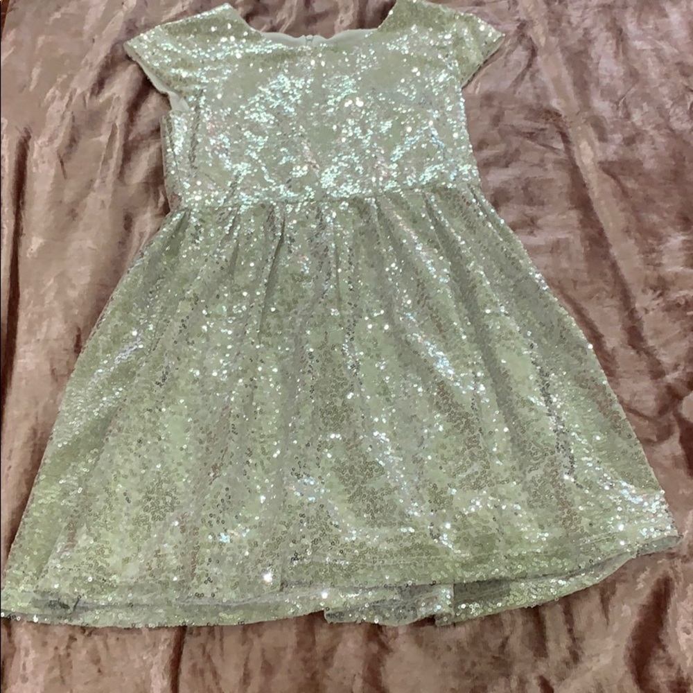 A sequin short sleeved dress